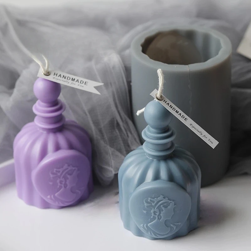Candle Making And Perfume - 3D香水ボトル型シリコンキャンドルモールド。DIYアロマキャンドル作りに。エポキシ樹脂を使った手芸や、お部屋の装飾に使えるクラフトツール。