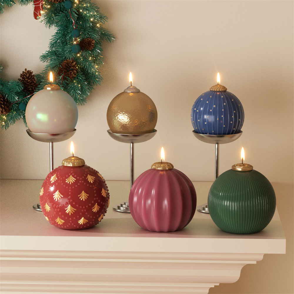 Candle Making Tutorial - ニコールクリスマスボールキャンドルシリコーン型 DIY 香り付きキャンドル作成型クリスマスギフトツール家の装飾