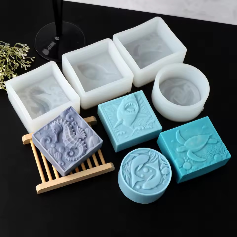 Candle Making Tutorial - 3DタツノオトシゴシリコンソープモールドDIYウミガメサメ動物キャンドル樹脂製造ツール手作りアロマソープモールド家の装飾ギフト