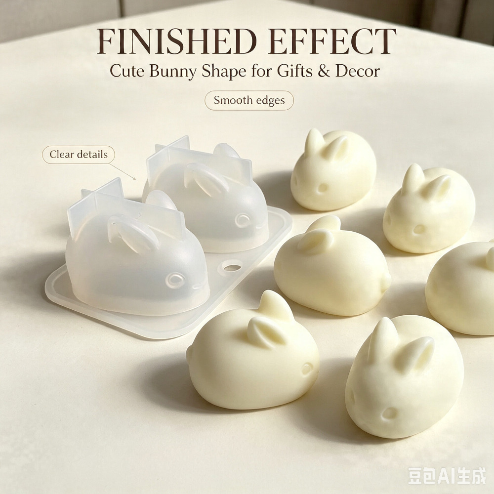 3D ミニウサギシリコンモールド食品グレード 2 キャビティ - Candle Making Tutorial のレビューと価格