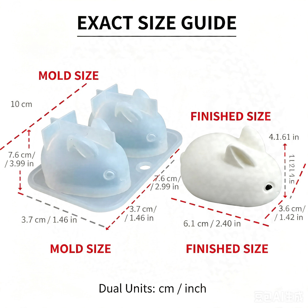 3D ミニウサギシリコンモールド食品グレード 2 キャビティ - Candle Making Tutorial のレビューと価格