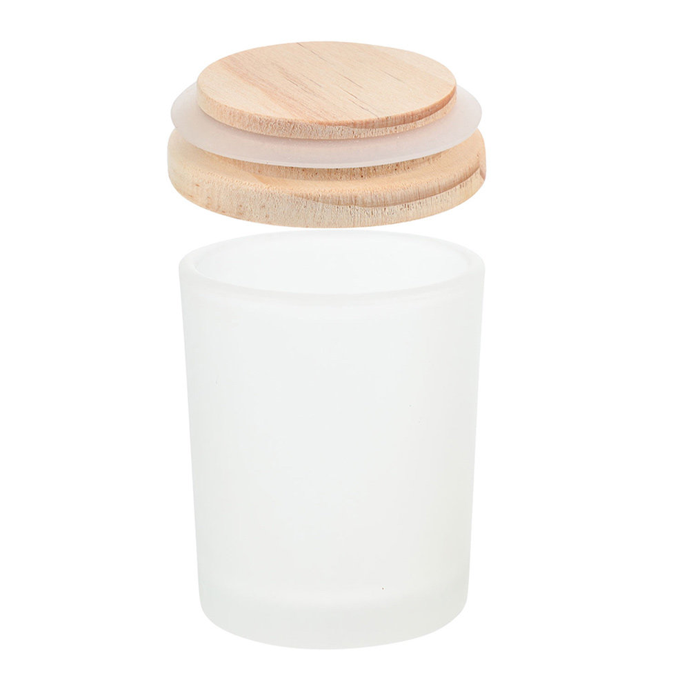 木製の蓋が付いた、詰め替え可能なガラス瓶。アロマキャンドルや - Candle Making Jars With Lids のレビューと価格