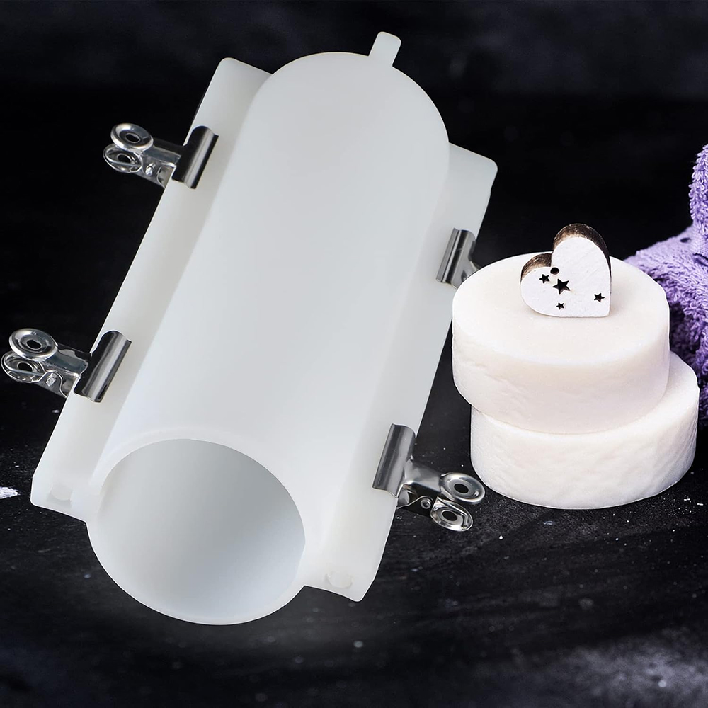 大きな円筒形石鹸型（クリップ付き）、1000mlシリコン製円 - Candle Making Tutorial のレビューと価格