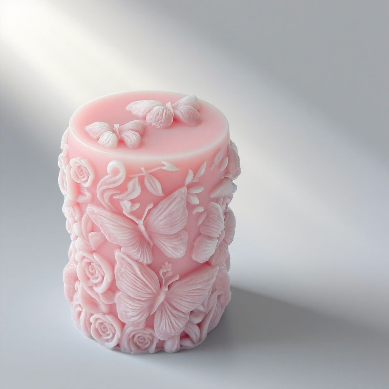 3D蝶の花レリーフ円柱キャンドル型手作り石鹸石膏型樹脂シリコ - Candle Making Tutorial のレビューと価格