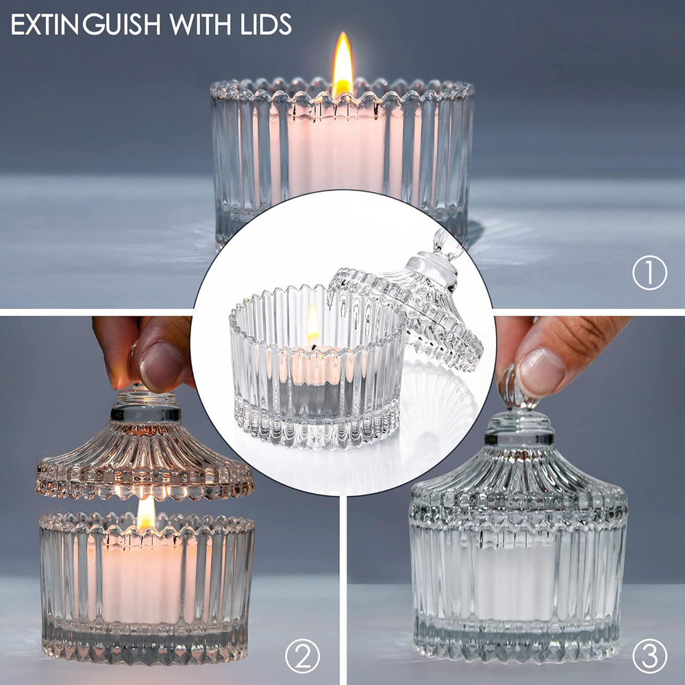 蓋付き奉納用キャンドルホルダー、ティーライトキャンドルホルダ - Candle Making Jars With Lids のレビューと価格