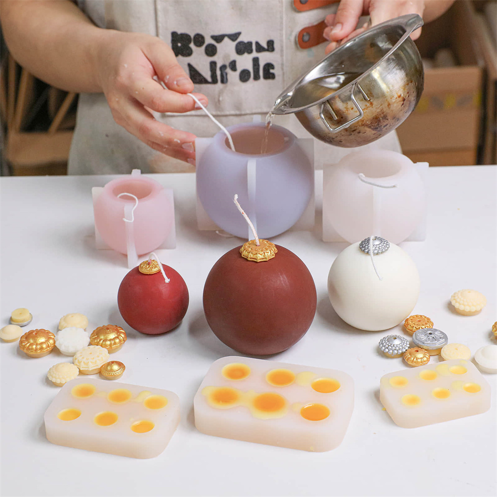 ニコールクリスマスボールキャンドルシリコーン型 DIY 香り - Candle Making Tutorial のレビューと価格